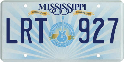 MS license plate LRT927