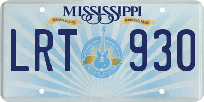 MS license plate LRT930