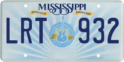 MS license plate LRT932