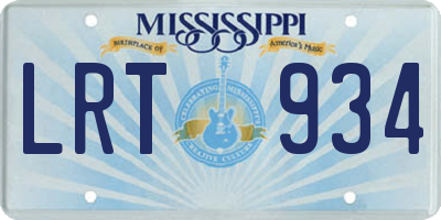 MS license plate LRT934