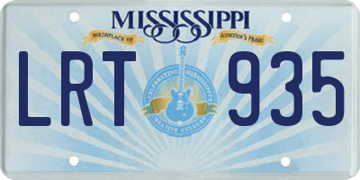 MS license plate LRT935