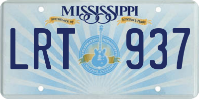 MS license plate LRT937