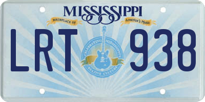 MS license plate LRT938
