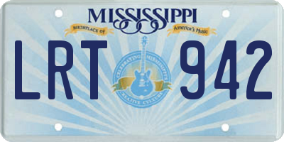 MS license plate LRT942