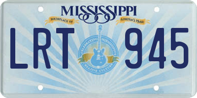 MS license plate LRT945