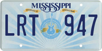 MS license plate LRT947