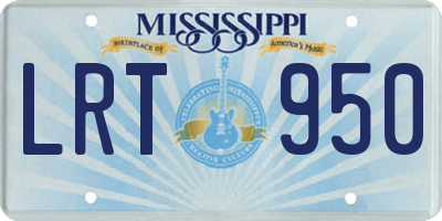 MS license plate LRT950