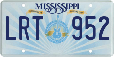 MS license plate LRT952