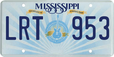 MS license plate LRT953