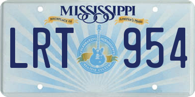MS license plate LRT954