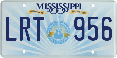 MS license plate LRT956