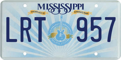 MS license plate LRT957