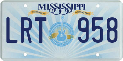 MS license plate LRT958