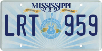 MS license plate LRT959