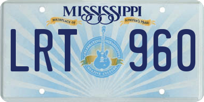 MS license plate LRT960