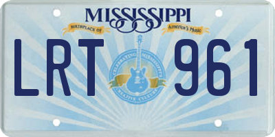 MS license plate LRT961