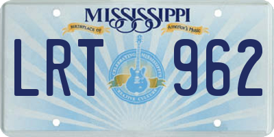 MS license plate LRT962