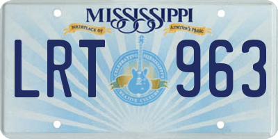 MS license plate LRT963