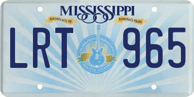 MS license plate LRT965