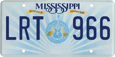 MS license plate LRT966