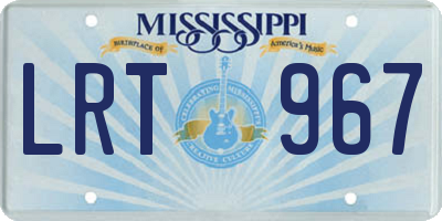 MS license plate LRT967