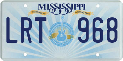 MS license plate LRT968