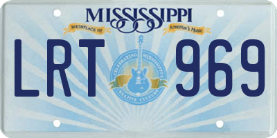 MS license plate LRT969