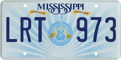 MS license plate LRT973
