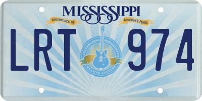 MS license plate LRT974
