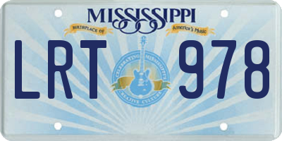 MS license plate LRT978