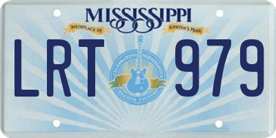 MS license plate LRT979