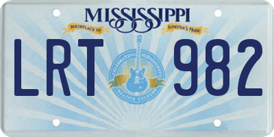 MS license plate LRT982