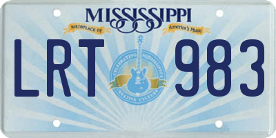 MS license plate LRT983