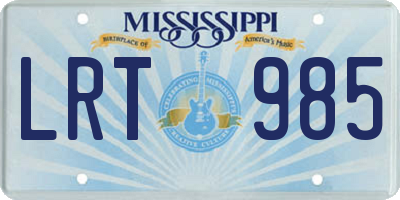 MS license plate LRT985