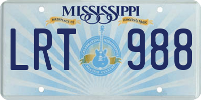 MS license plate LRT988