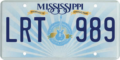 MS license plate LRT989