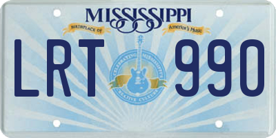 MS license plate LRT990