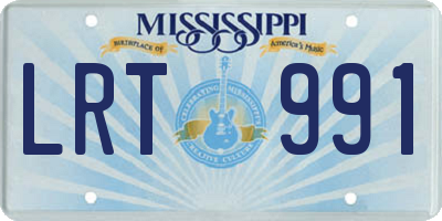 MS license plate LRT991