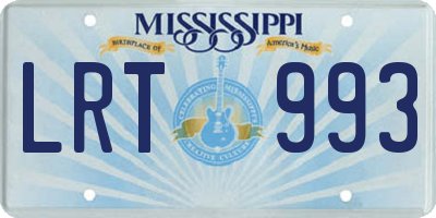 MS license plate LRT993