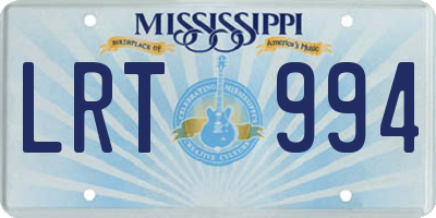 MS license plate LRT994