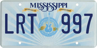 MS license plate LRT997