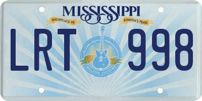 MS license plate LRT998