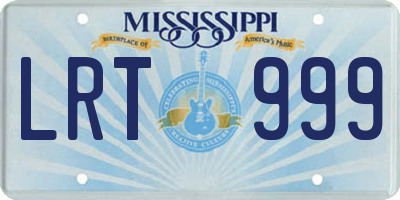 MS license plate LRT999