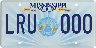 MS license plate LRU000