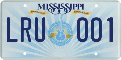 MS license plate LRU001