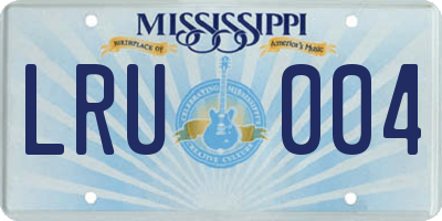 MS license plate LRU004