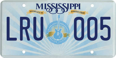 MS license plate LRU005