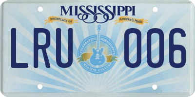 MS license plate LRU006