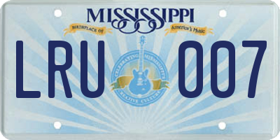 MS license plate LRU007