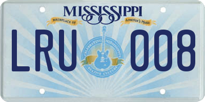MS license plate LRU008